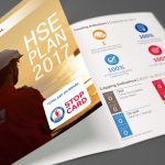 Folder para divulgaçaõ do plano de HSE da Total em 2017.